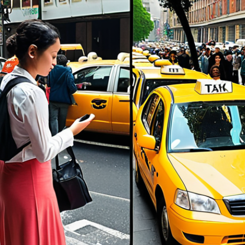 Home 19 **Image:** A split screen showing a bustling traditional taxi stand on one side, and a person easily ordering a Grab ride on their smartphone on the other. The contrast should be striking, highlighting convenience vs. outdated methods.
* **Prompt:** "Contrast: busy, old-fashioned taxi queue vs. seamless Grab ride app ordering. Shows paradigm shift."